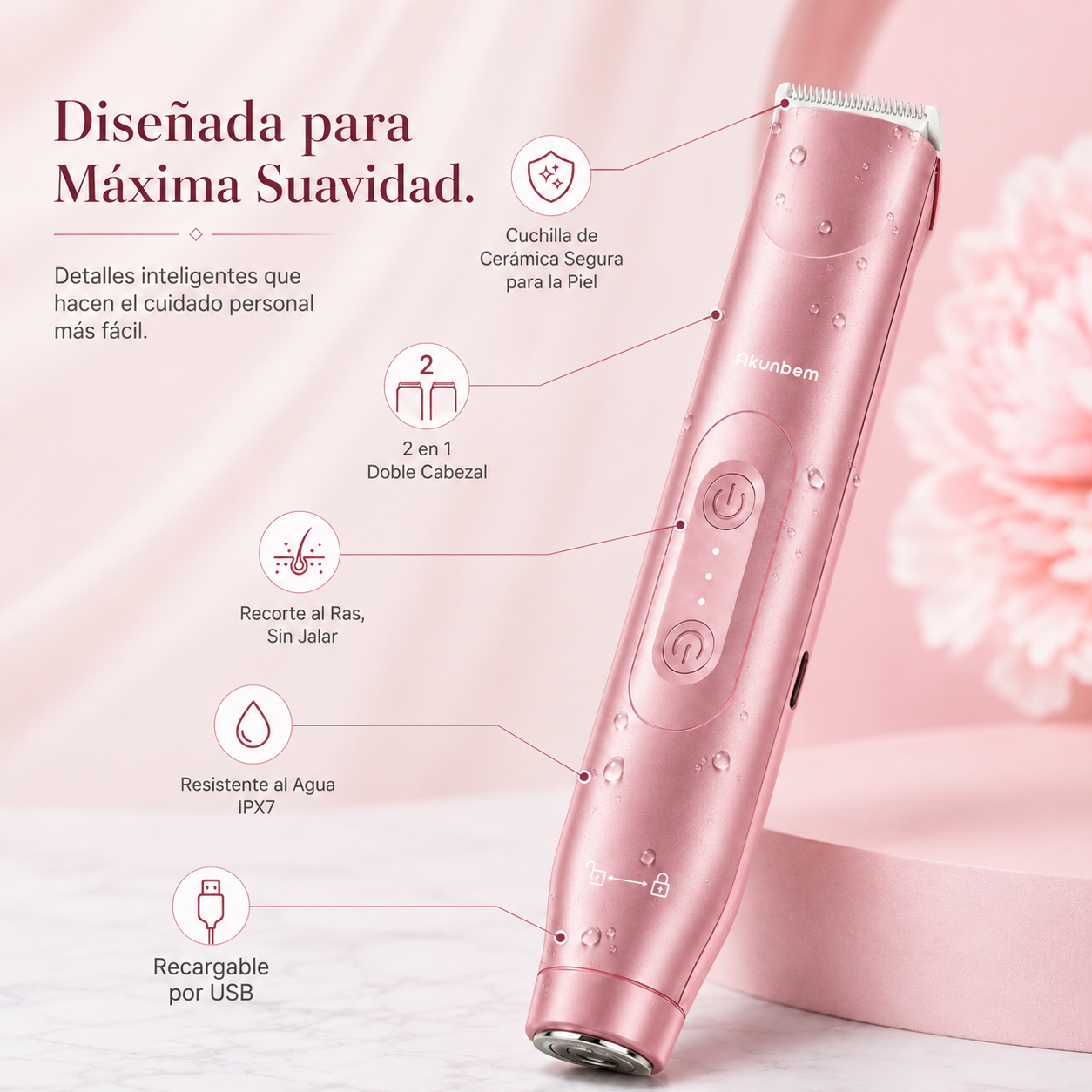 Recortadora de Bikini Akumbem 2 en 1